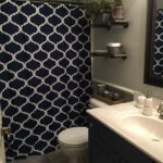 Boys bathroom remodel industrial decor, grey and navy Navy bathroom