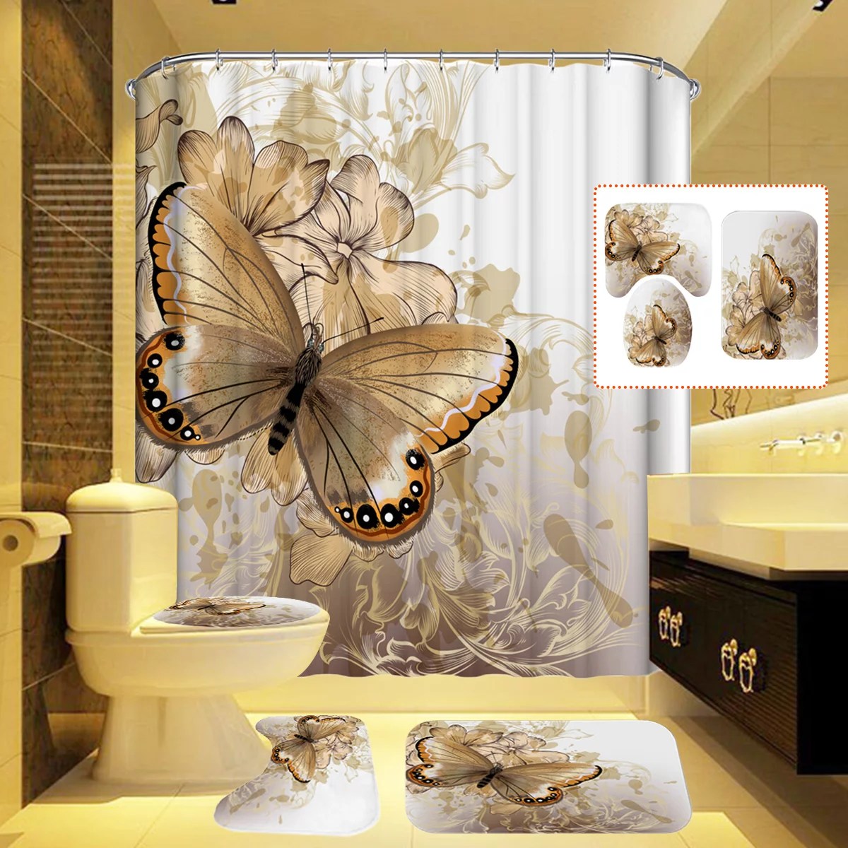 Butterfly Bathroom Sets Imitation Butterflies Towel Set Zazzle.co