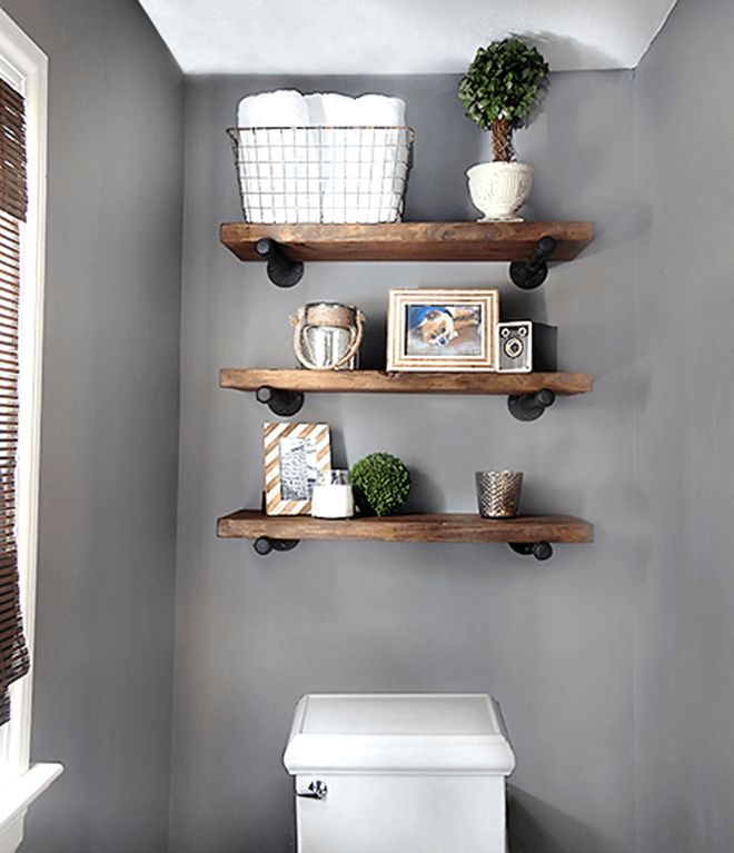 Fourth, Wooden shelves for small bathroom decorations. 1 of 10 most