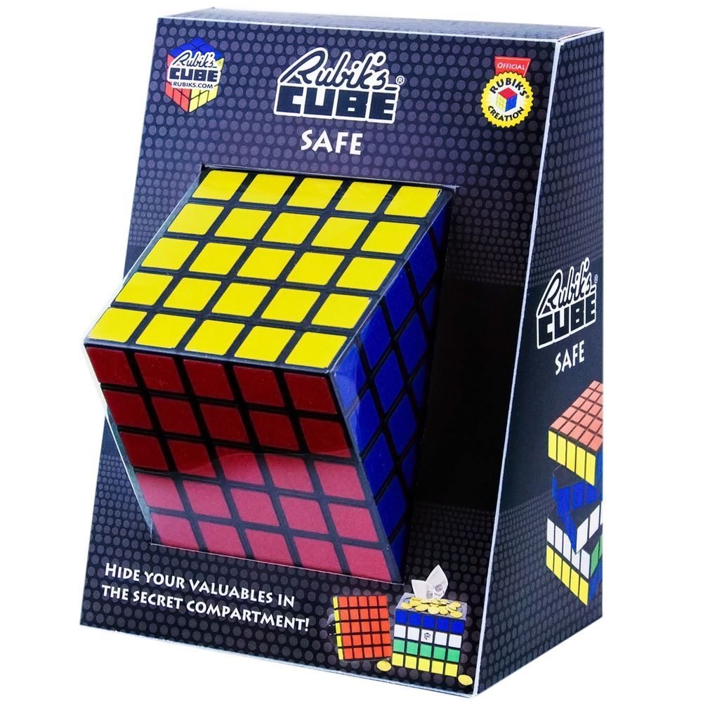 Official Rubik's Cube Safe Puzzle Money Bank Storage Box Secret Compartment