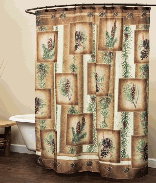Pine Cone Bathroom Decor Elegant Rustic Shower Curtains Pinecone Shower