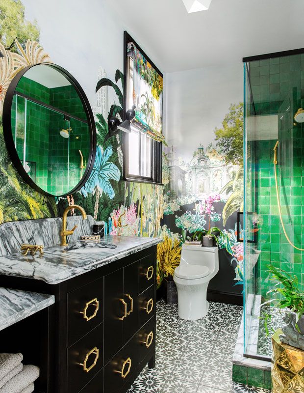 This Designer's Whimsical Bathroom Feels Like A Lush Oasis in 2022