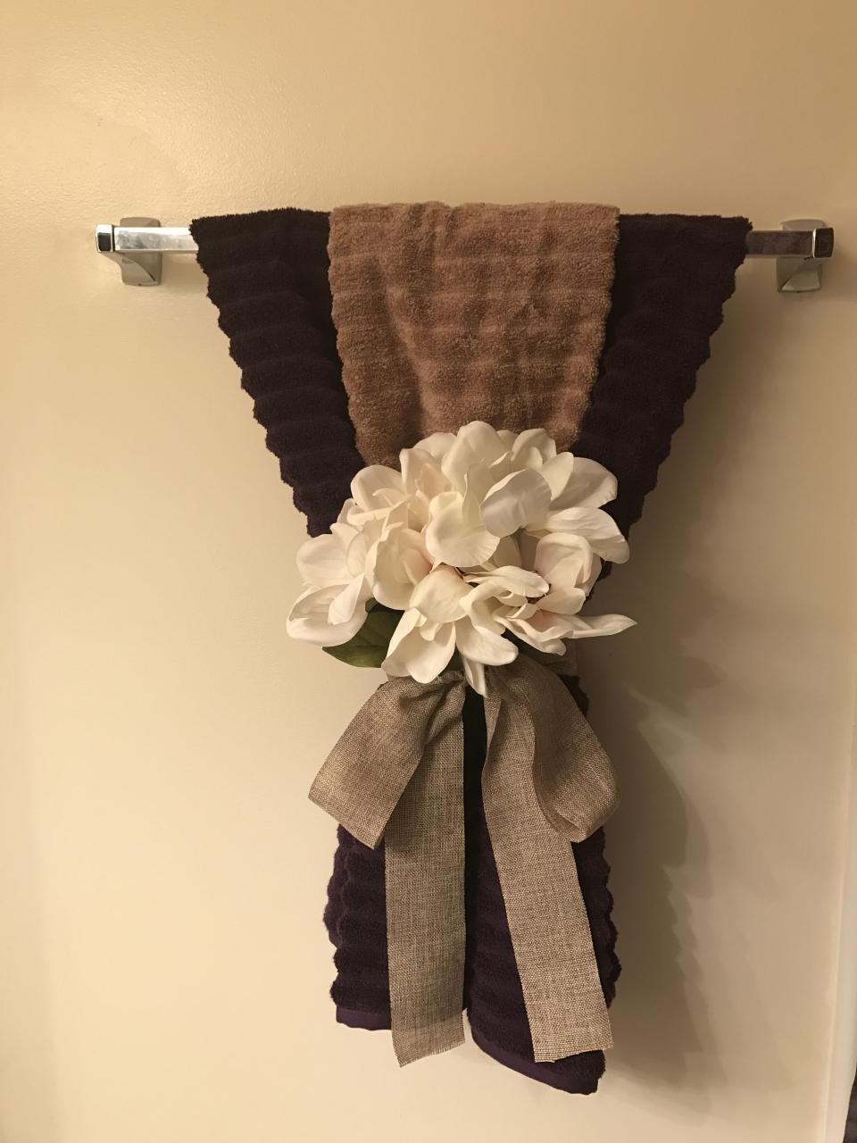 Bathroom towel decor Bathroom towel decor, Decorative towels, Towel decor