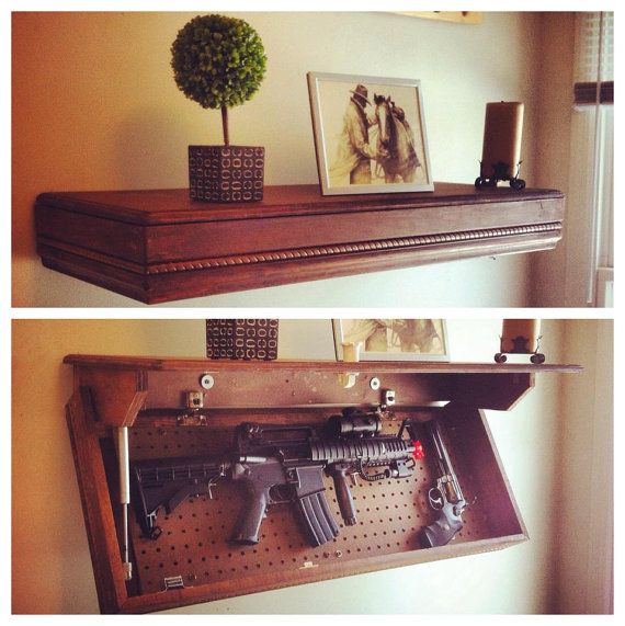 Floating Secret storage shelf Concealment furniture, Secret