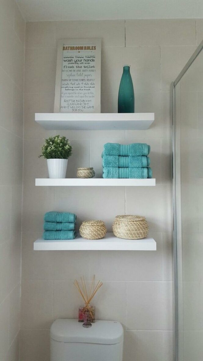 Bathroom Wall Shelves Ideas / 31 Best Rustic Bathroom Design and Decor