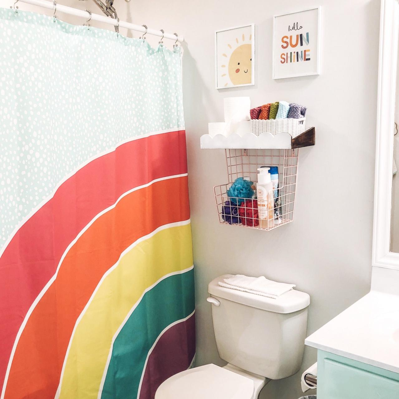 Kid’s Rainbow Bathroom Rainbow bathroom, Kids bathroom colors