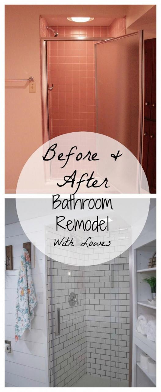 Before and After Bathroom Remodel With Lowes bathroommakeover Diy
