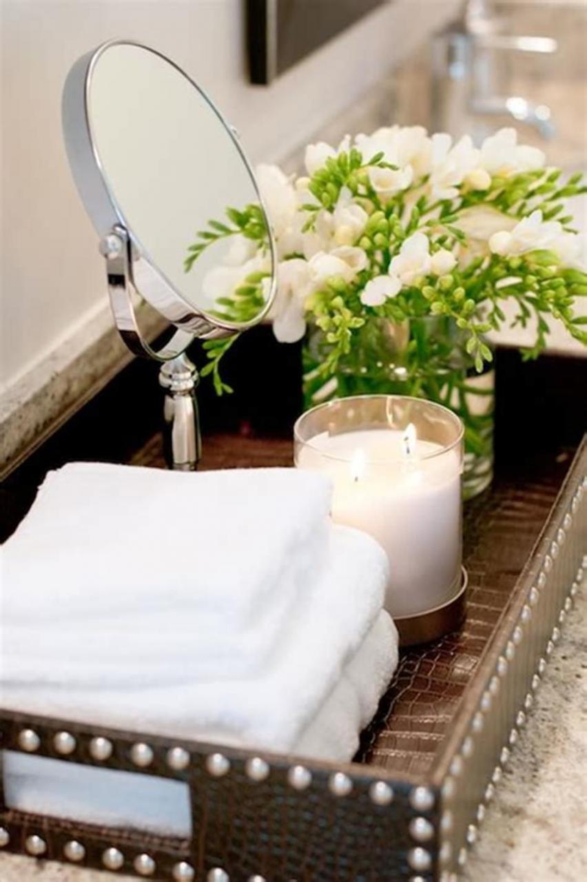 40 Beautiful Bathroom Vanity Tray Decor Ideas DecoRecent Bathroom