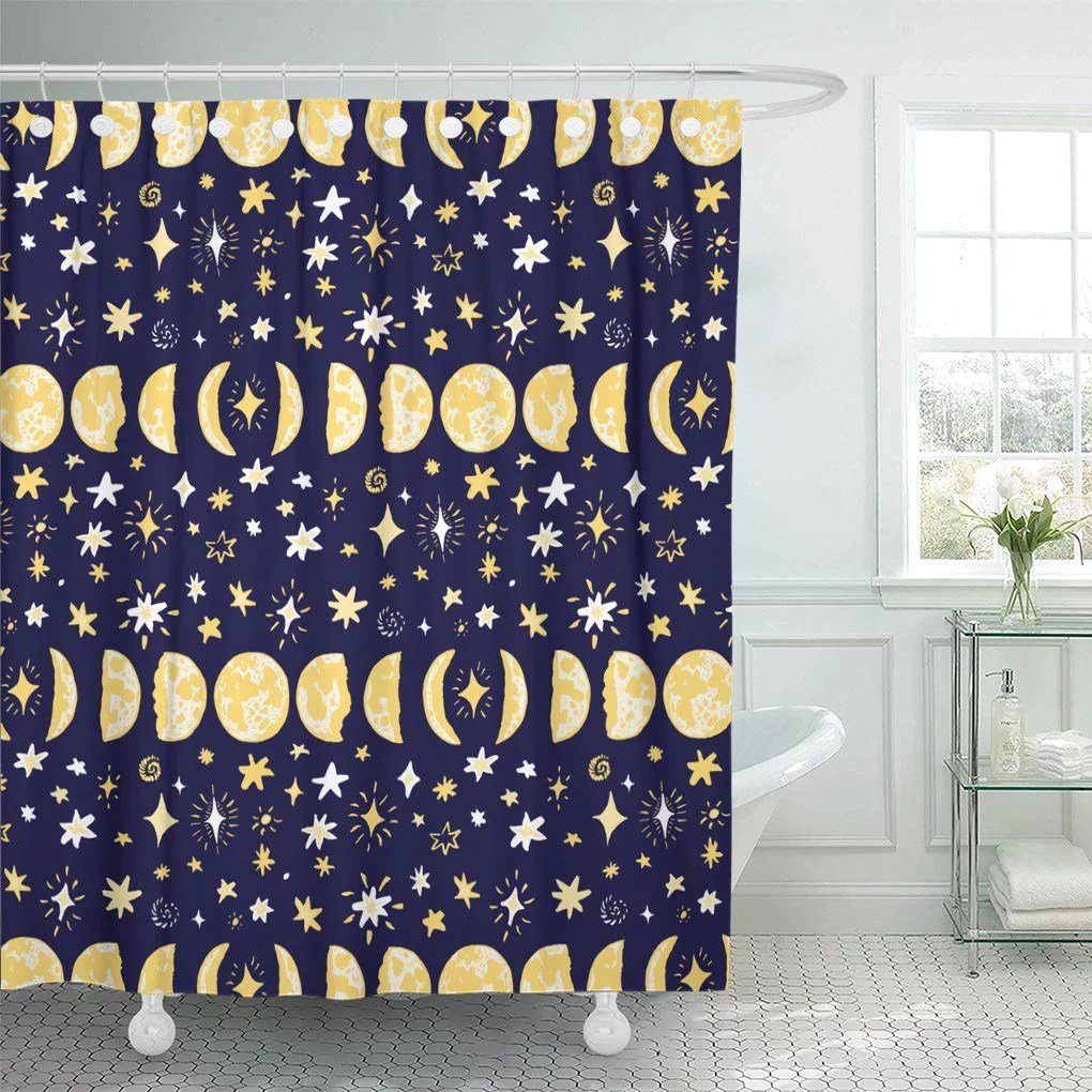 CYNLON Astrological Abstract Moon Phases Stars in Night Sky Pattern