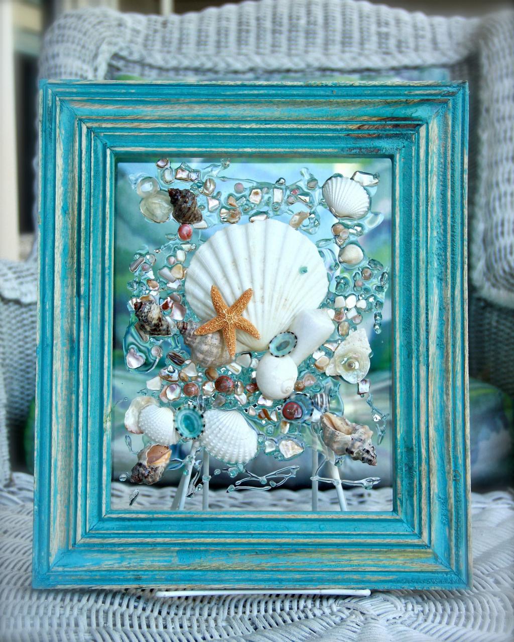 Beach Decor of Seashell Art Beach Bathroom Decor Wall Etsy Coastal