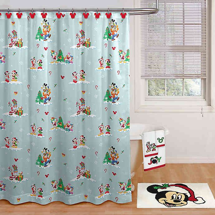 Disney® Holiday Mickey and Minnie Shower Curtain Bed Bath & Beyond