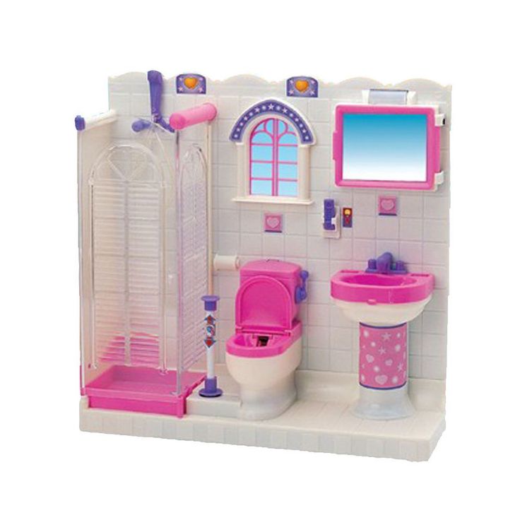 barbie bathroom set Google Search Dollhouse bathroom furniture