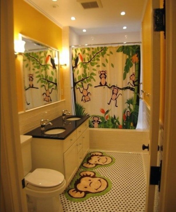 kids bathroom with monkey decor Dream home Pinterest