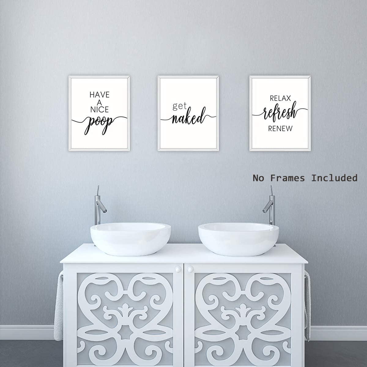 Bathroom Quote And Saying Art Print,Modern Bathroom Washroom Sign Art