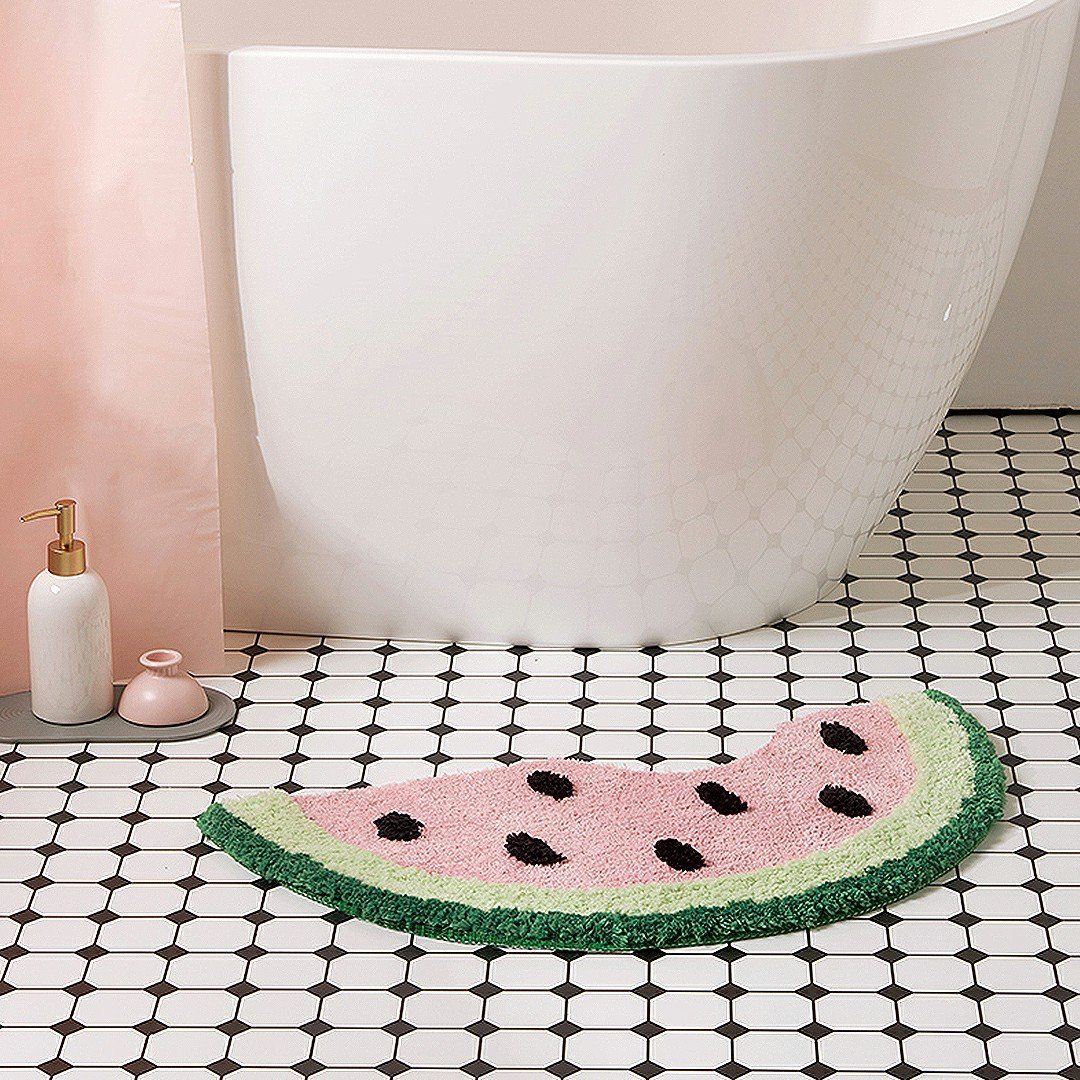 Cute Watermelon Bath Mat in 2021 Colorful bath, Bathroom rugs, Pink rug
