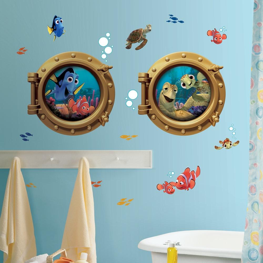 New Giant FINDING NEMO WALL DECALS Kids Bathroom Stickers Disney Room