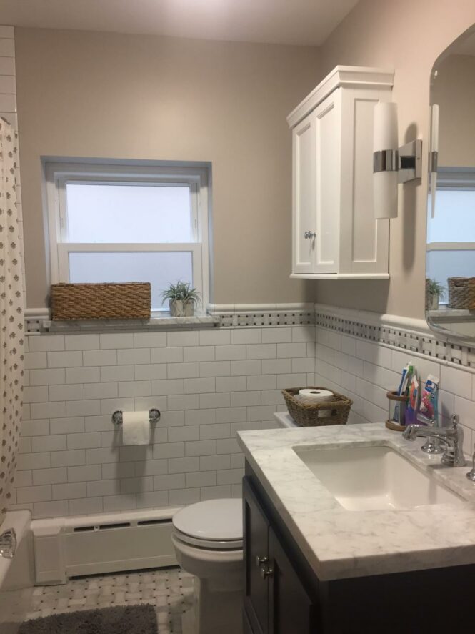 Our bathroom remodel in our Chicago bungalow. Bungalov Bathroom