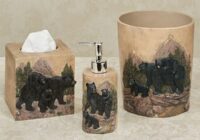 Black Bears in Mountain Rustic Bath Accessories Rustic bath, Bath