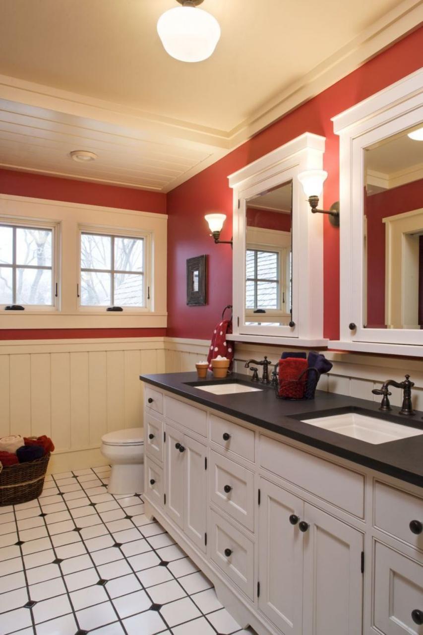 Awesome 42 Popular Red Black And White Bathroom Decor Ideas. Bathroom