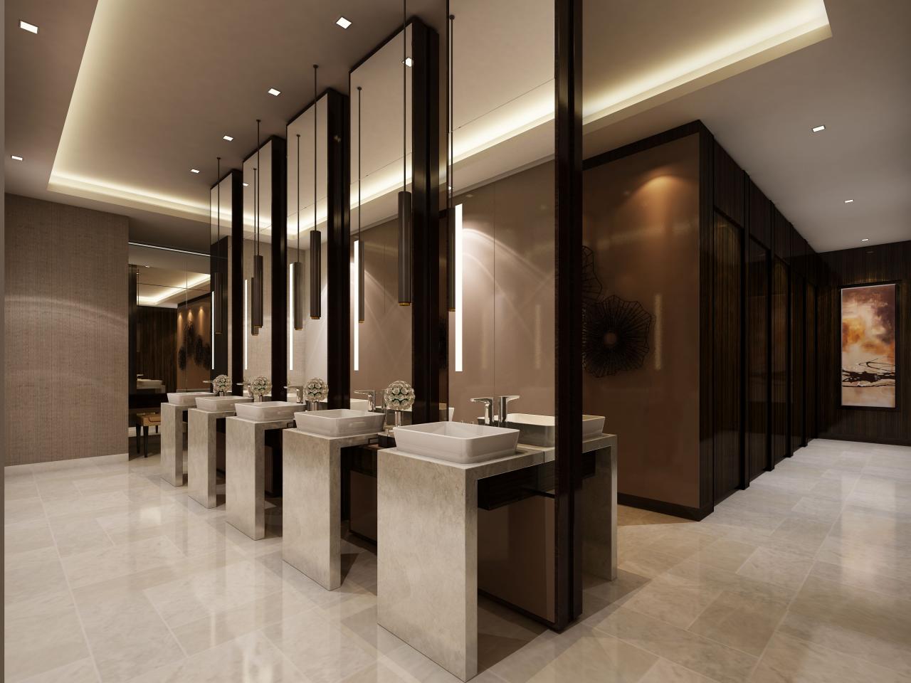 Commercial bathroom designs, Bathroom interior design, Restroom design
