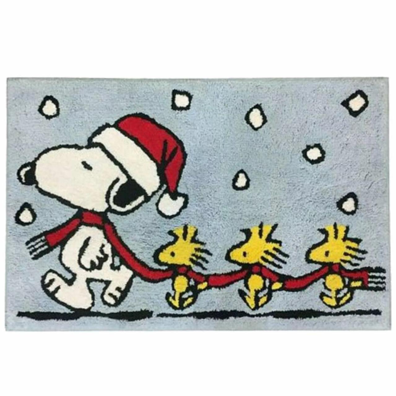 Peanuts Christmas Bath Rug, Snoopy & Woodstock Design 20 x 30 Inches