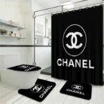 Chanel Signature Logo In Basic Black Background Bathroom Accessories
