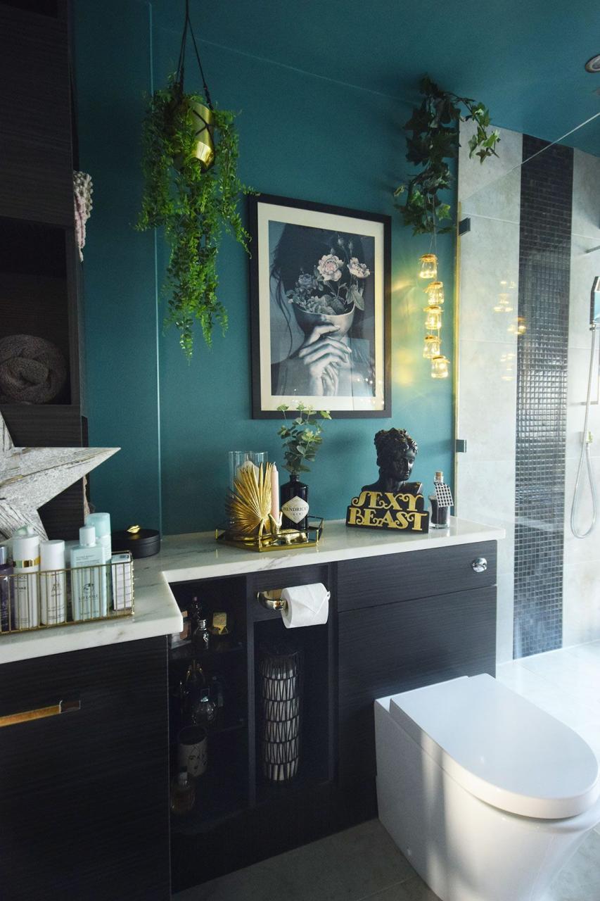 Luxury Teal Master Bathroom Makeover Reveal Part 1 Dark, large