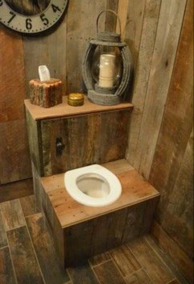 Need to do this ️ Rustic bathroom designs, Outhouse bathroom, Rustic