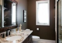 Brown bathroom decor, Brown bathroom, Dark brown