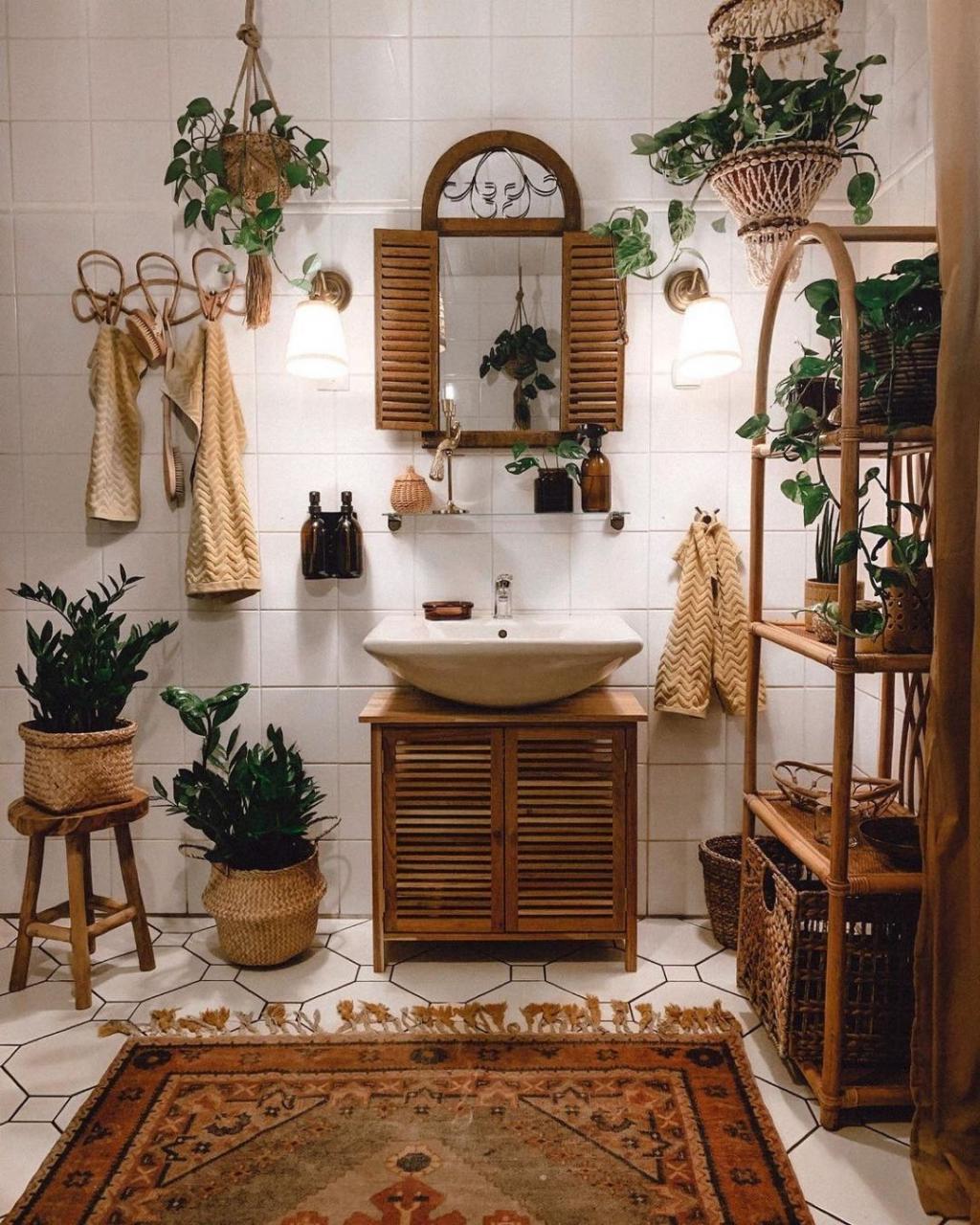 BOHEMIAN DECOR on Instagram “Loving the earth tones in this bathroom 🤎