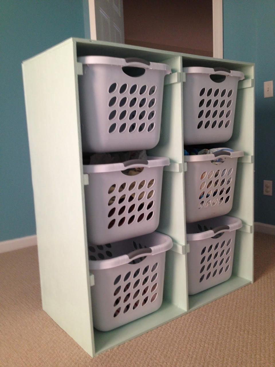 Charlotte's Empire Build Shelves for your laundry baskets Laundry