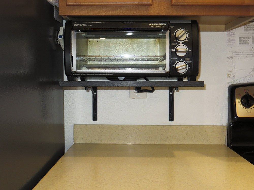 Toaster oven shelf The DIY Girl Toaster oven, Oven, Microwave shelf