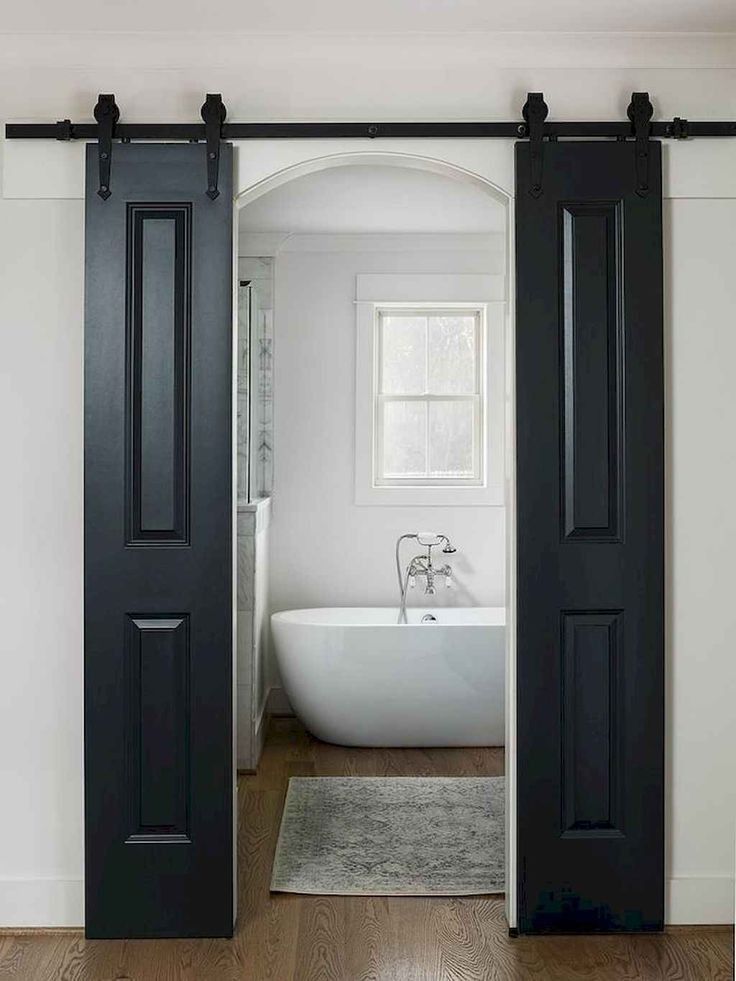 Amazing Bathroom Door Alternative Ideas Modern farmhouse bathroom