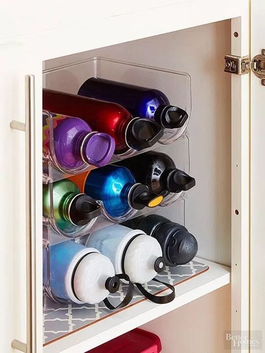 Wine rack to organize cups, sports bottles, sippy cups, etc. Kitchen