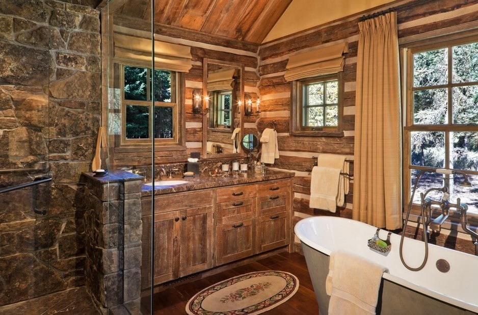 35 Best Rustic Bathroom Design Ideas InteriorSherpa Cabin bathroom