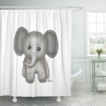 CYNLON Safari Cute Baby Elephant Jungle Bathroom Decor Bath Shower
