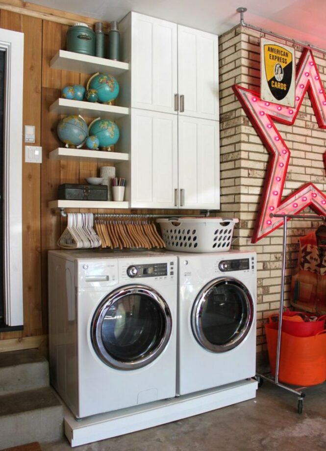 Well Organized Garage Laundry Rooms Garage laundry, Small laundry