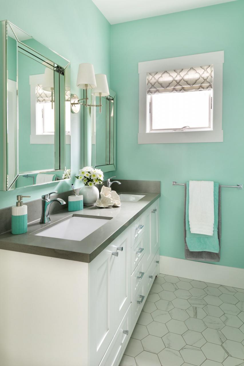 Turquoise Kids Bathroom; Before & After Turquoise bathroom, Turquoise