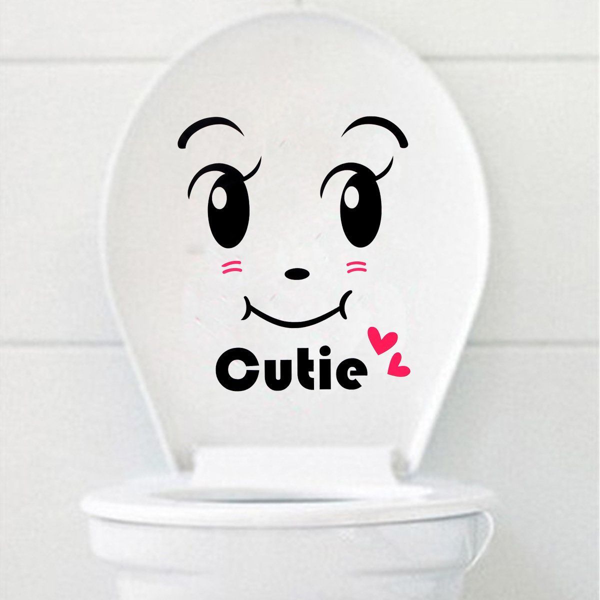 Cutie Smiley Face Closestool Stickers Removable Waterproof Toilet Seat