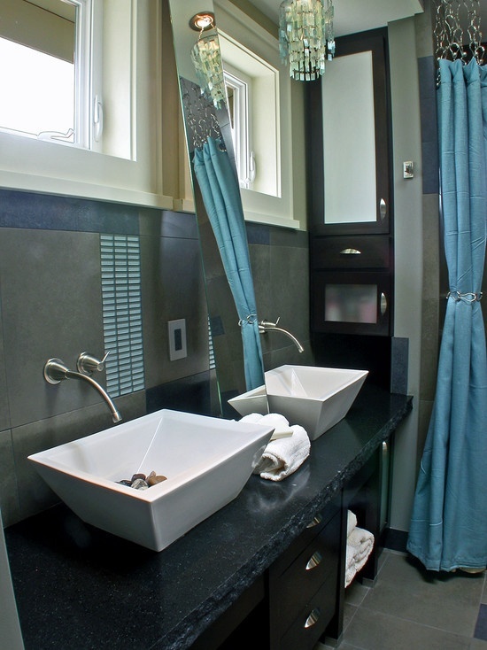 Grey and Teal bathroom. Bathrooms Pinterest