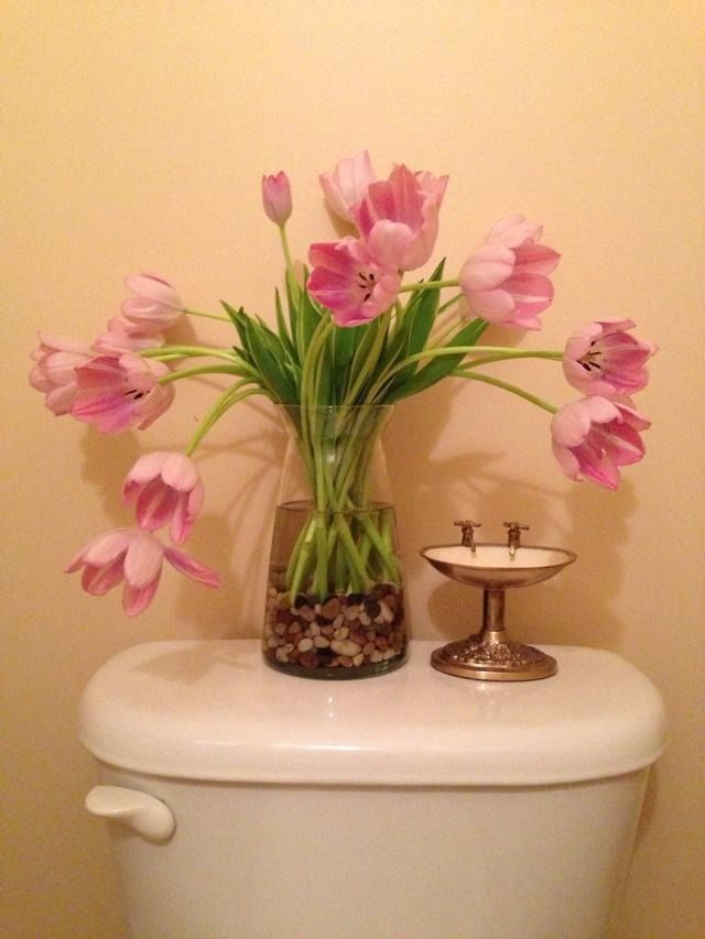 Flower arrangement in my washroom toilet. Flower arrangements