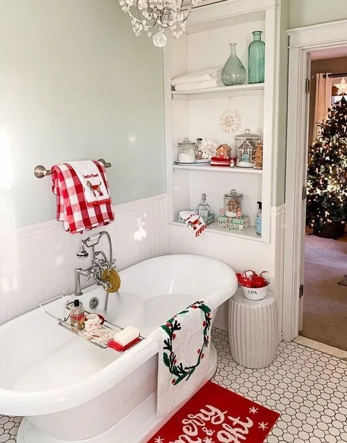 Trends you need to know farmhouse christmas decorations bathroom 4