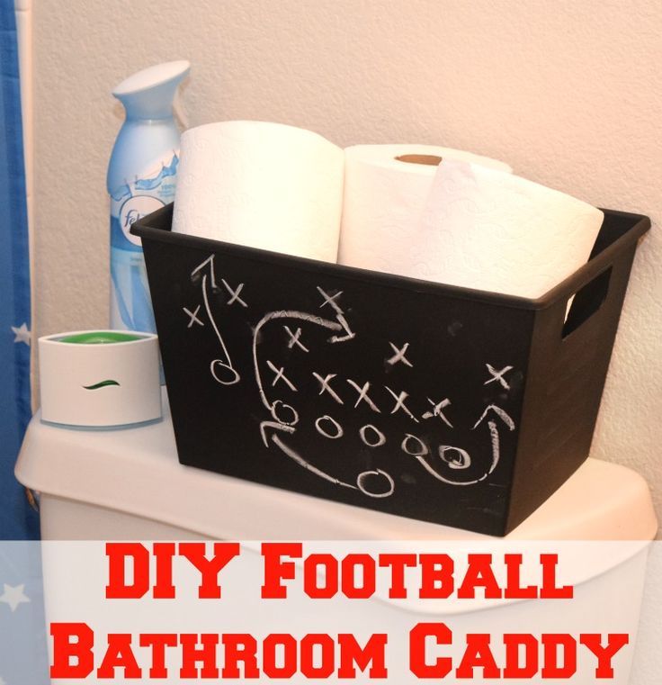 Make a DIY Football Bathroom Caddy for the HalftimeBathroomBreak w