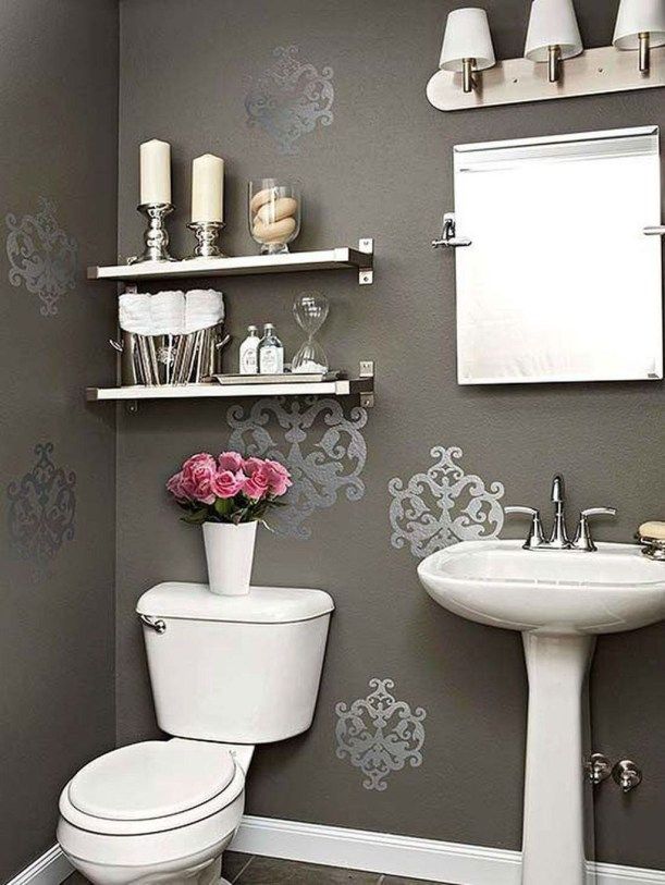 Awesome Small Powder Room Ideas 03 Toilet decor, Bathroom wall decor