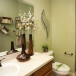 Flower vases and wired craft for bathroom decorating ideas on a budget