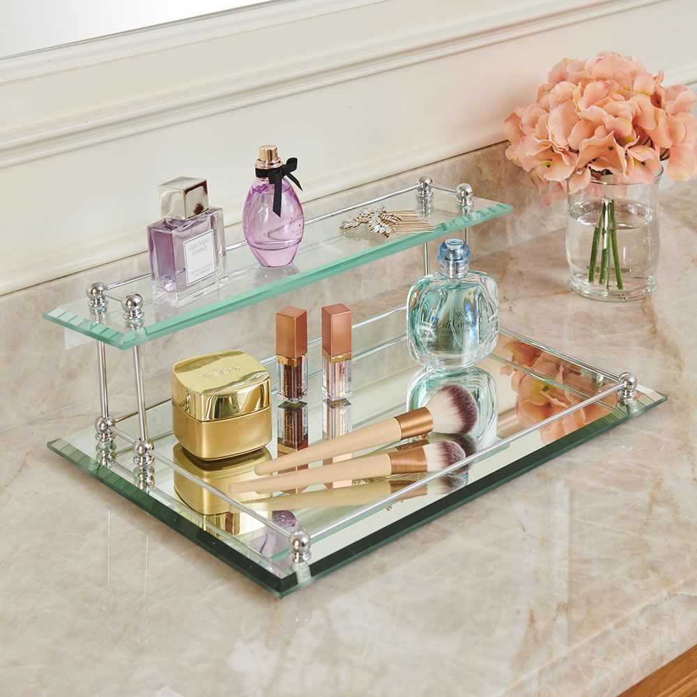 Colorful Vanity Tray For Bathroom in 2021 Glass vanity, Glass tray