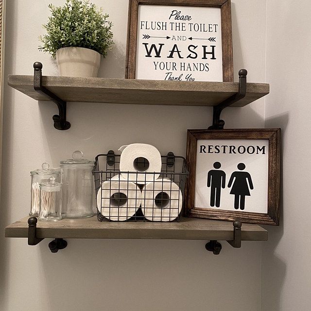 Set of 2 Farmhouse Canvas Restroom Sign Please Wash Your Etsy in 2020