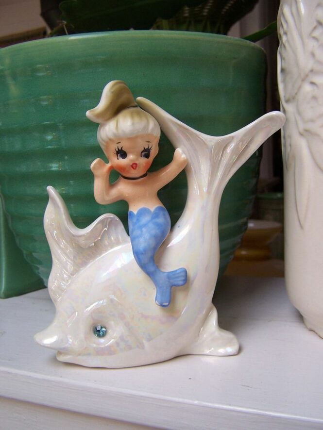 1950 Norcrest Japan Mermaid Fish Ceramic Bathroom wall Plaque Etsy