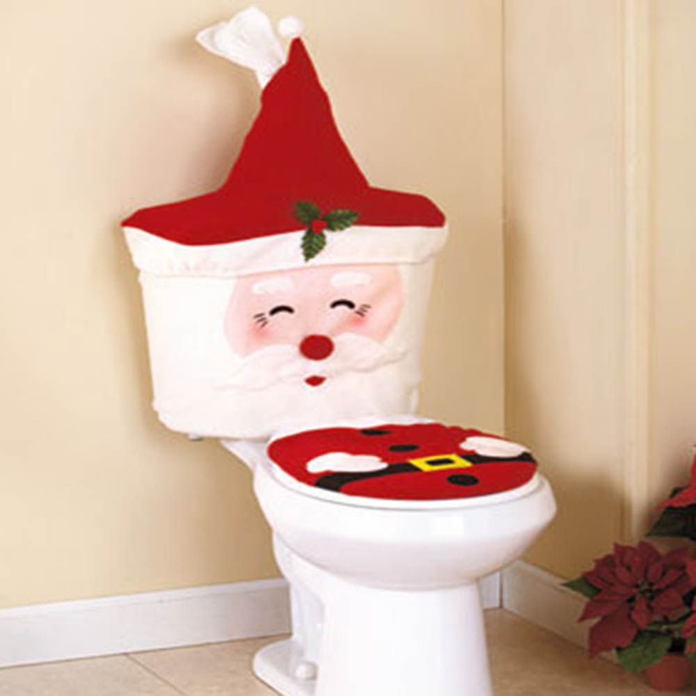 New Year Best Gift High Quality Happy Christmas Santa Toilet Seat Cover