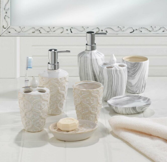 Wholesale Marble Printed Bath Accessory Set Buy Wholesale Bathroom Decor